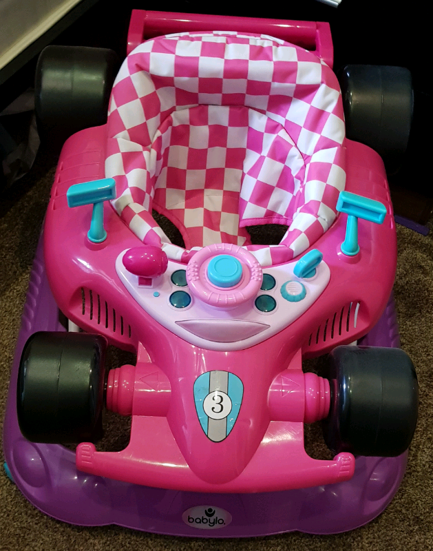 pink race car walker